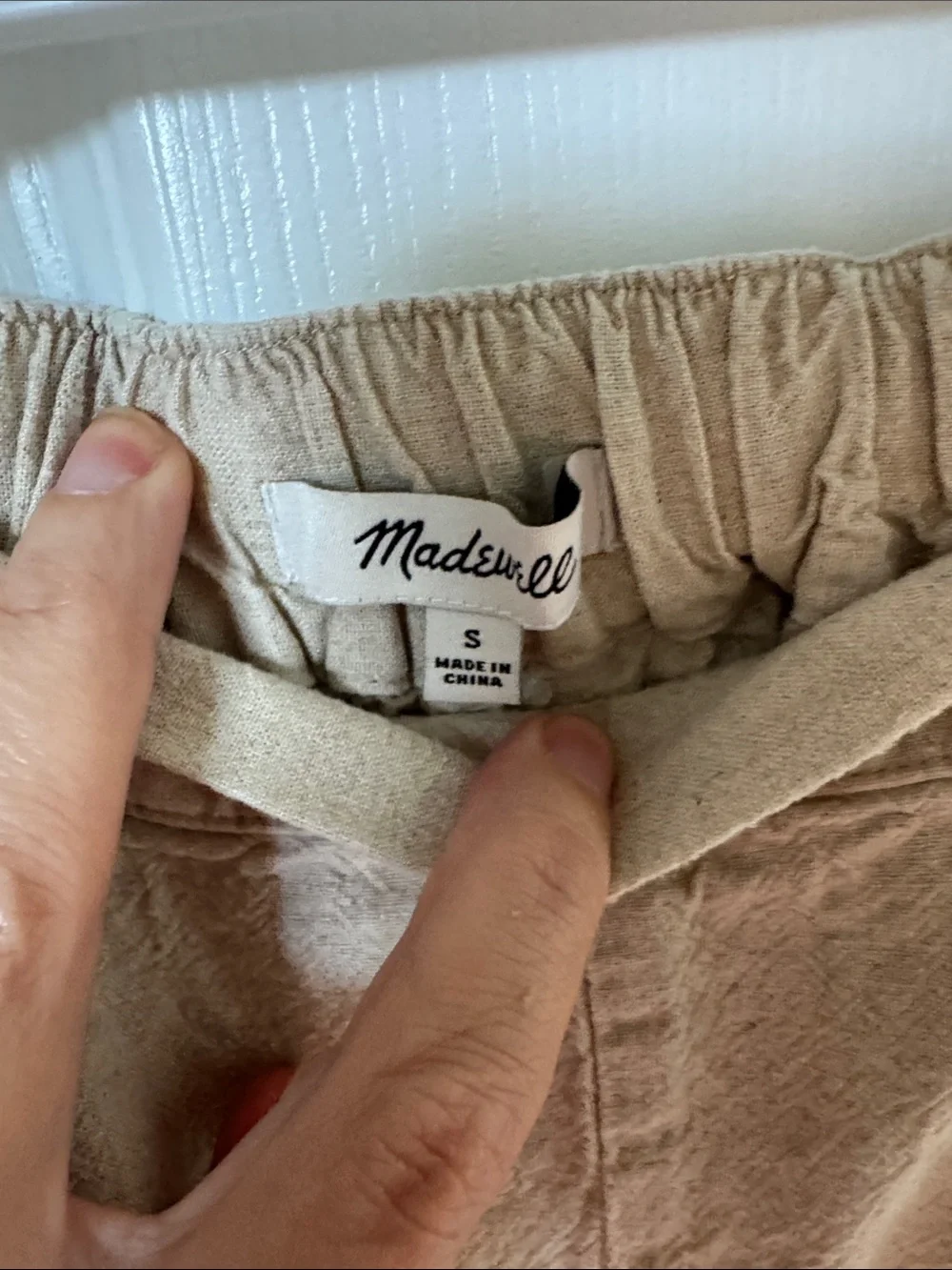 Madewell Sandstone Wide-Leg Linen Blend Chinos